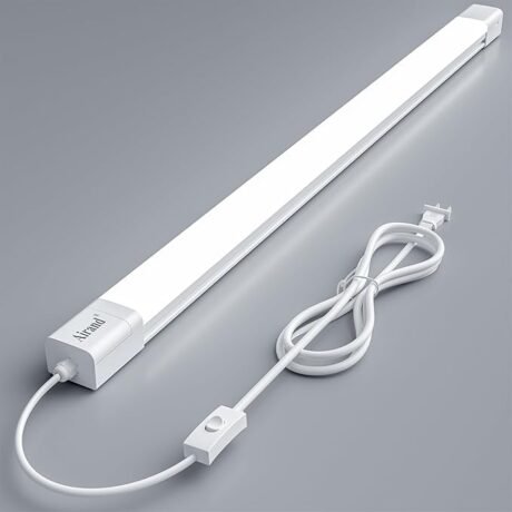 Airand 5000K Plug in Ceiling Light, 4FT Linkable LED Shop Lights with ON/Off Switch, 36W 3600LM Garage Light Fixture, IP66 Waterproofing Tube Light for Bathroom, Workshop, Office, Basement