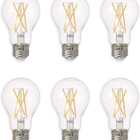 SYLVANIA LED TruWave Natural Series Light Bulb, 60W Equivalent, Efficient 8W A19, Medium Base, Dimmable, 800 Lumens, 2700K, Soft White, Clear - 6 Count (Pack of 1) (40806)
