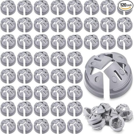 Sintuff 120 Pcs 3/8 In. - 1/2 In. Non Metallic Button Push-in Bulk Connector Gray NM Cable Connector Electrical Conduit Fittings Fits for 1/2 Inch Knockouts
